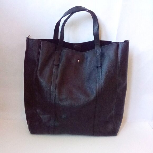 Serapian Black Leather Tote - Picture 1 of 8